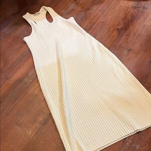 Vince Cream Ribbed Midi Dress